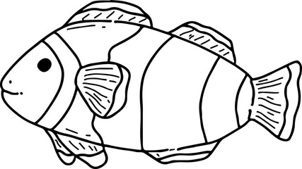 hand drawn clownfish
