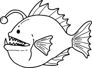 hand drawn anglerfish