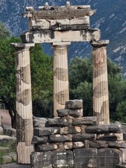 Fototapeta na wymiar greece delphi temple of athena pronaia and tholos ancient Delphi, Greece