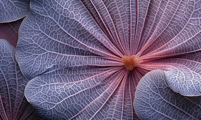  a close up of a purple flower with a red center.  generative ai