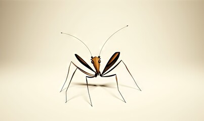  a close up of a bug on a white background with a shadow.  generative ai