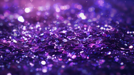 Purple magic sparkles,  glitter background.