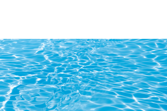 Blue water with ripples on the surface. Defocus blurred transparent blue colored clear calm water surface texture with splashes and bubbles. Water waves with shining pattern texture background.