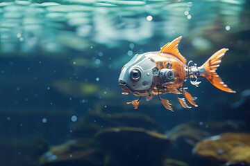 Small robot fish. Generative AI art