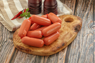 Mini sausages heap for breakfast