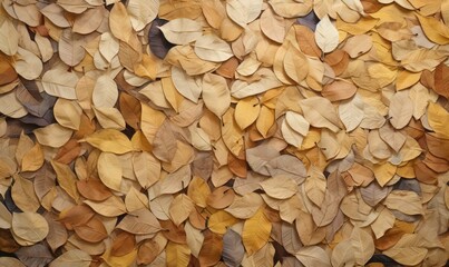  a large pile of leaves is shown in this image, it looks like it is made out of wood.  generative ai