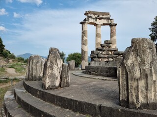 greece delphi temple of athena pronaia and tholos  ancient  Delphi, Greece
