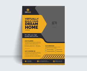 Real estate flyer, Home sale media brochure layout annual report flyer layout template.