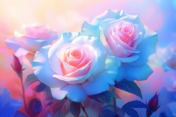 Fototapeta na wymiar Rose natural background. Illustration Generative AI.