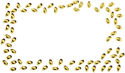 top view, flat lay of Yuan Bao golden ingots.