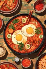 Korean food includes kimchi. (Illustration, Generative AI)