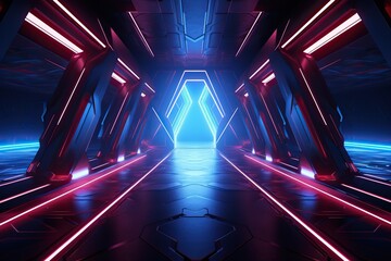 Abstract sci-fi background material,technology neon background