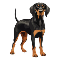 Quirky and Handsome: 2D Artwork Showcasing an Irresistible Black and Tan Coonhound