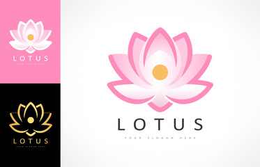Lotus flower logo vector design - obrazy, fototapety, plakaty