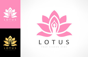 Lotus flower logo vector design