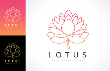 Lotus flower logo vector design