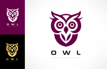 Owl bird logo vector. Animal design.
