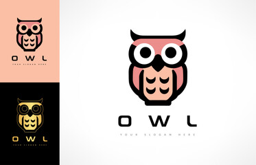 Owl bird logo vector. Animal design.
