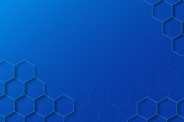 Ligh blue abstract medical background with surface of hexagon. Technology banner and business template. Shape and pattern of hex.