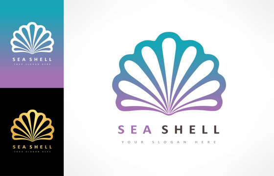Seashell logo vector. Nature design.