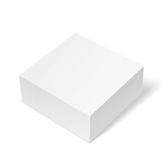 Realistic square White paper Package Box. Pack box for Software, electronic device and other products. Mockup Vector illustration.