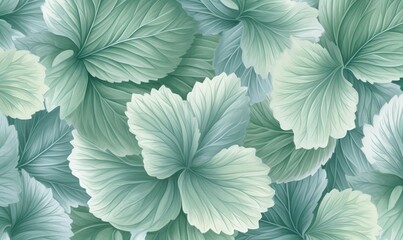  a close up of a green and white leafy background.  generative ai