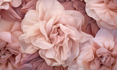  a large group of pink flowers on a white and pink background.  generative ai