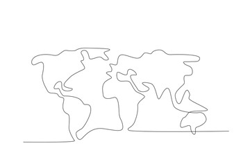 hand draw world map. Continuous one line drawing of world atlas minimalist vector illustration design. simple line modern graphic style. Hand drawn graphic concept for education
