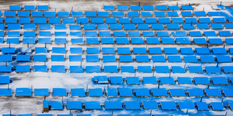 Obraz premium Aerial view of a ice hockey stadium - Generative AI