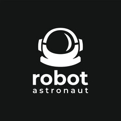Robot Astronaut Black and White Icon Logo © nupixel