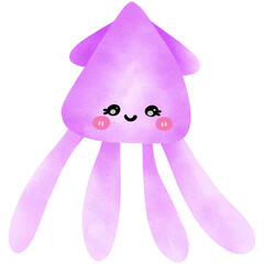 Squid seafood purple color