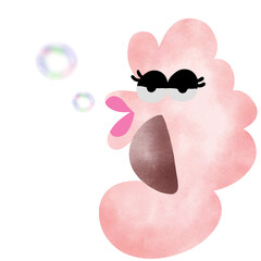 Fototapeta premium pink and white sea horse