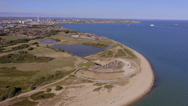 Fort Gilkicker a Palmerston Fort built between 1863 to 1871 on the Eastern end of Stokes by in Gosport to protect the entrance to Portsmouth harbour, Gilkicker Lagoon and Portsmouth Harbour are also i