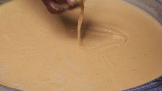 Closeup shoot of Making Traditional Bangladeshi street food Potato Chop