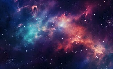 Fototapeta na wymiar Nebula, where stars are born, with vibrant background. Generative AI.