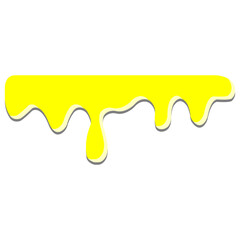 Yellow background paint flows on a white background