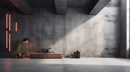 Minimalist Industrial Interior Background , Mockups Design 3D, HD