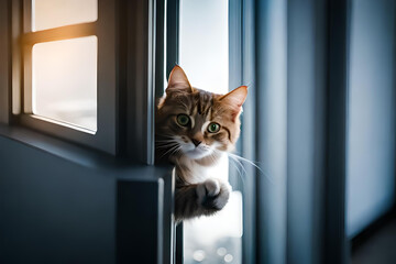cat on window sill