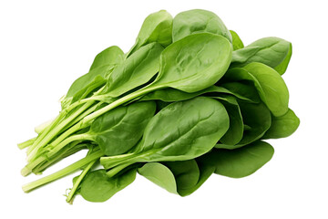 Spinach Closeup Isolated on Transparent Background. AI