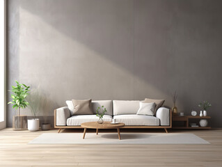 Minimalist Modern Living Room , Mockups Design 3D, HD