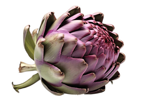 Closeup of an Artichoke Isolated on a Transparent Background. AI