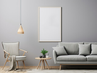 Mock Up poster frame in living room, Mockups Design 3D, HD