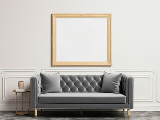 Mockup Frame Close Up in interior Background , Mockups Design 3D, HD