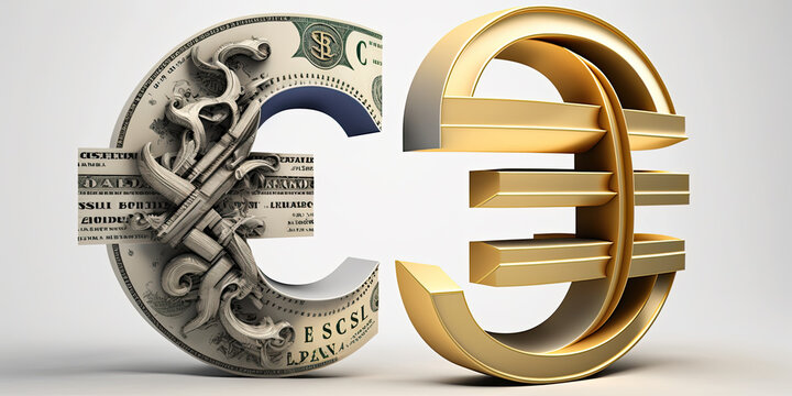 Euro vs Dollar. Currency comparison - Generative AI