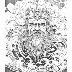 Sea king. Children's coloring book..