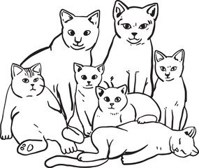 cartoon line art bad cat gang tatto