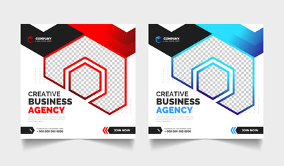 creative business digital marketing agency and creative social media post template design
