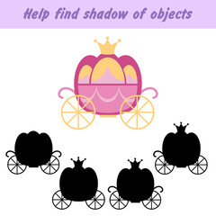 Tasks for preschool education. Find the shadow of the subject.