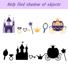 Tasks for preschool education. Find the shadow of the subject.