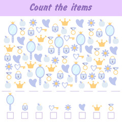 Obraz premium Tasks for preschool education. Count the items. Game for children